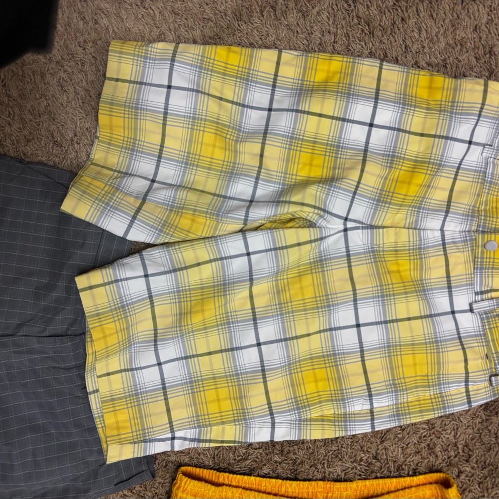 Vibrant Yellow Plaid Shorts